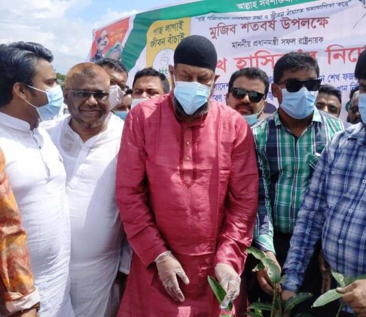 নগরীতে গাছ লাগালো দক্ষিণ যুবলীগ